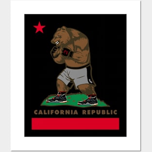 California Republic Bear w/ Jordan Bred's Posters and Art